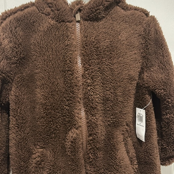 Old navy brown fleece Sherpa hoodie for kids - Picture 2 of 4